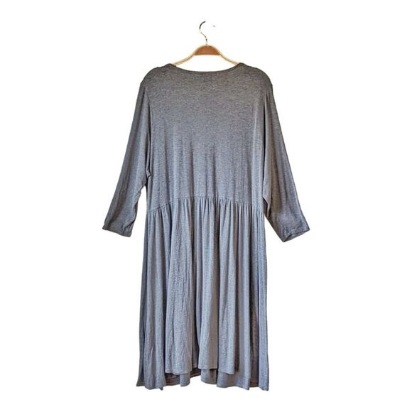 Torrid Jersey Knit Button Front Plus Size Tee Shirt Dress Sz 1 Gray‎ Normcore - Picture 5 of 9